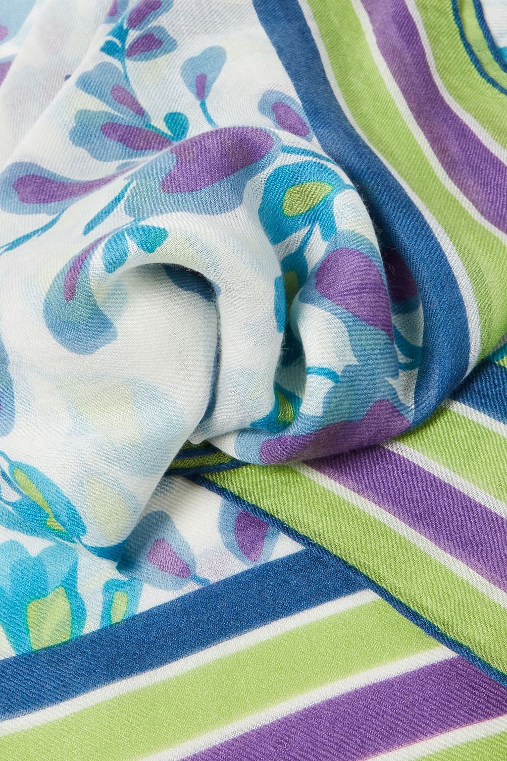 LORO PIANA Floral-print cashmere and silk-blend scarf