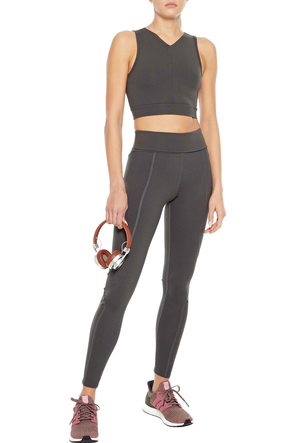 LIVE THE PROCESS Geometric two-tone stretch-Supplex leggings