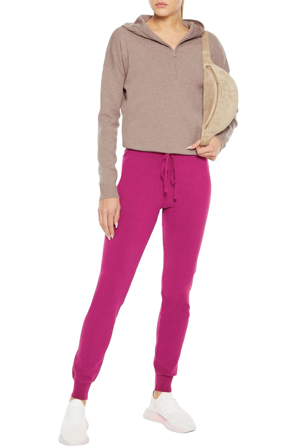 LIVE THE PROCESS Mélange stretch cashmere and silk-blend hoodie