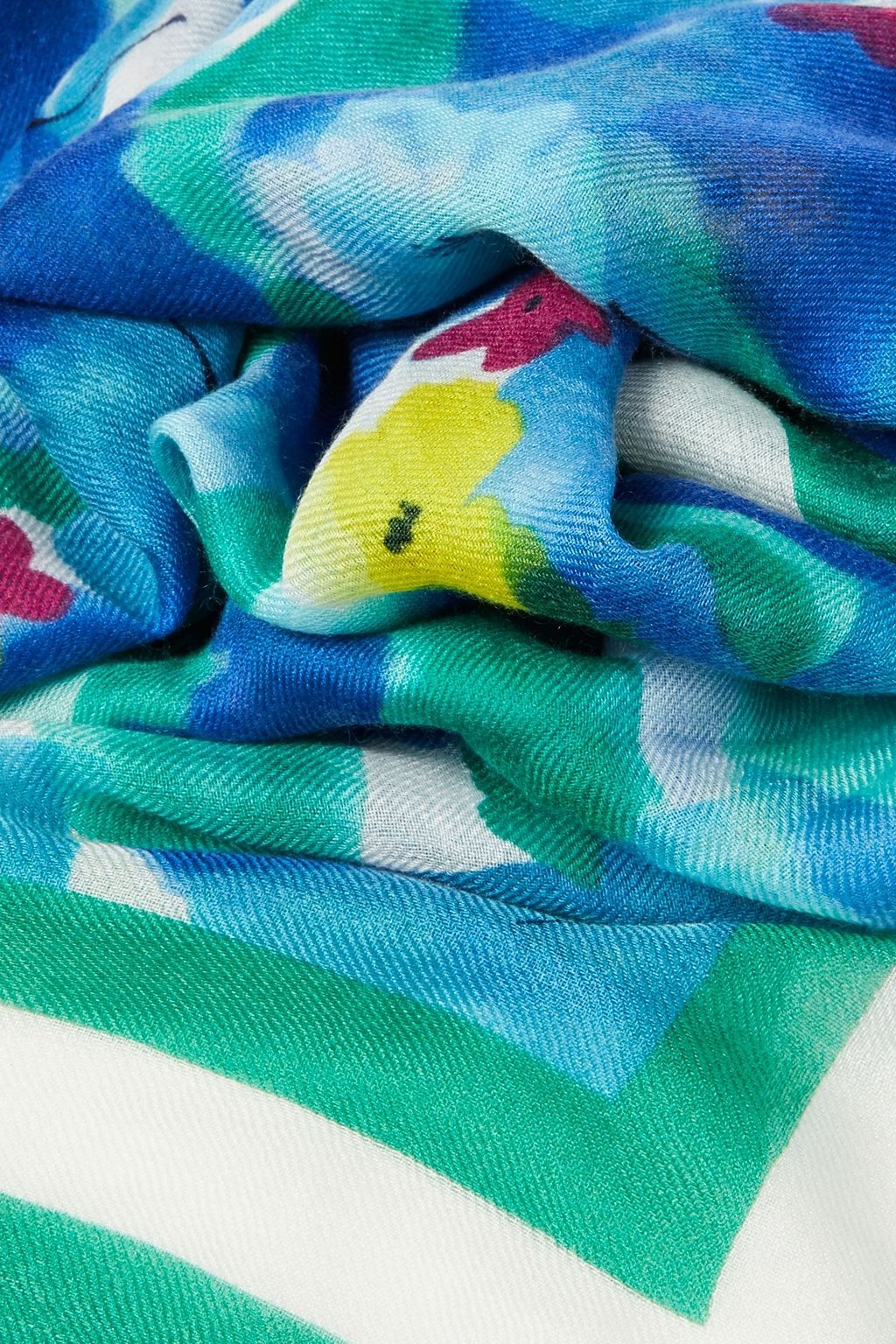 LORO PIANA Floral-print cashmere and silk-blend scarf