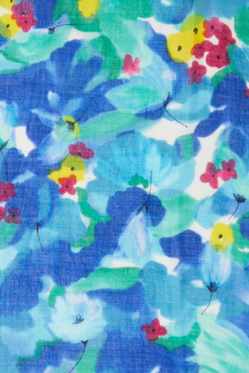 LORO PIANA Floral-print cashmere and silk-blend scarf