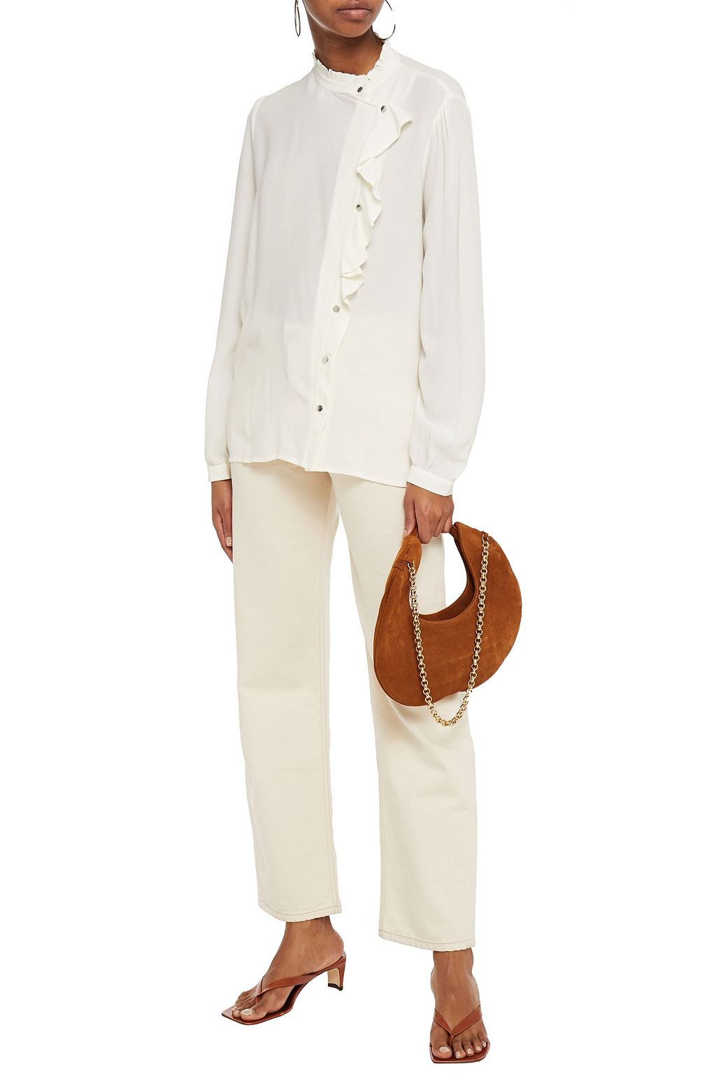 BA&SH Ruffle-trimmed crepe top