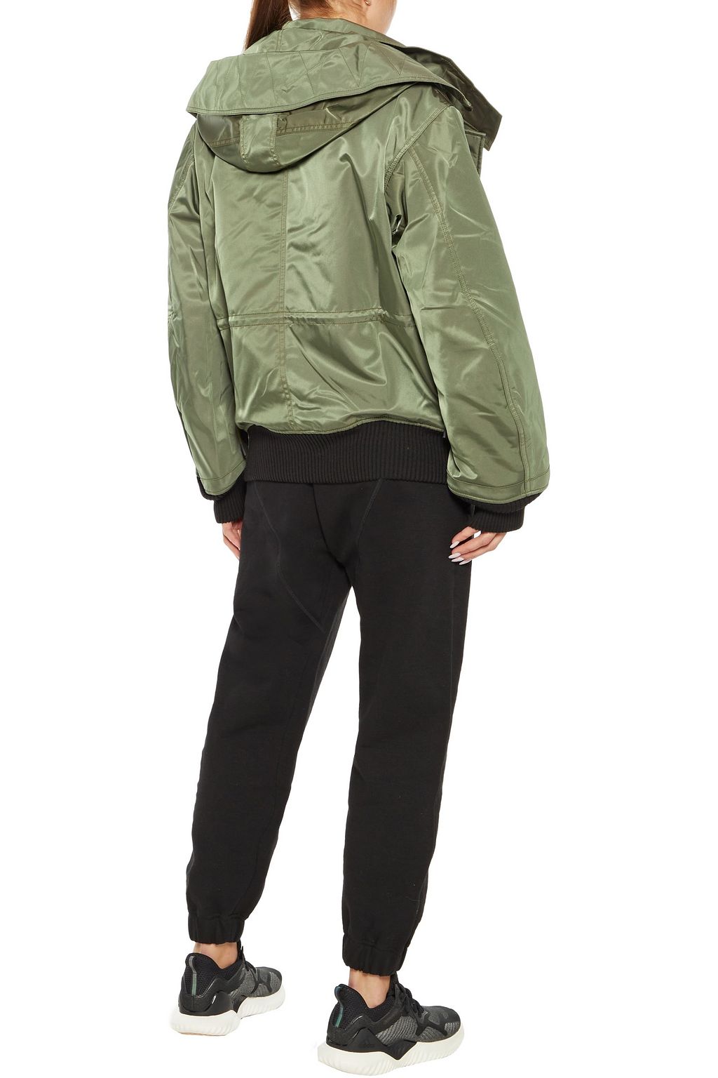 REEBOK X VICTORIA BECKHAM Satin-shell hooded bomber jacket