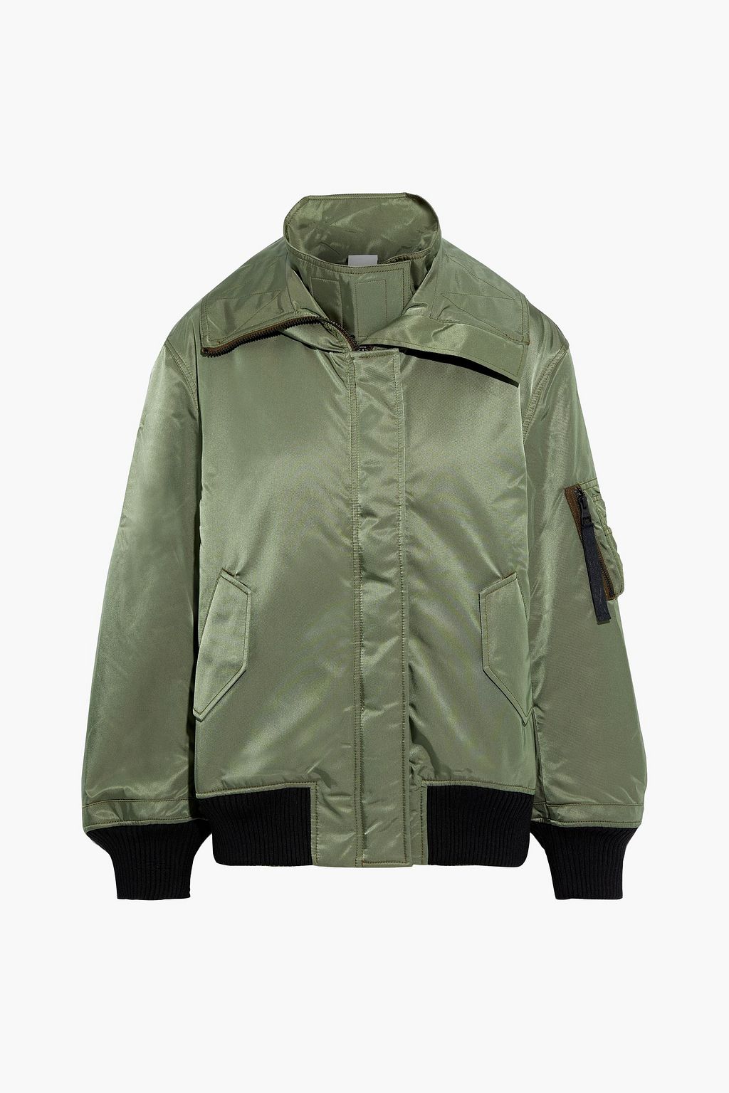 Army green Satin-shell hooded bomber jacket | Sale up to 70% off | THE ...