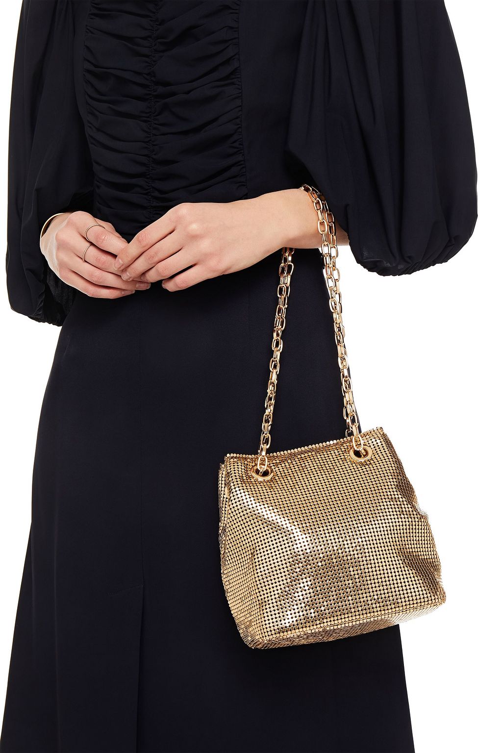 RIXO Olive chainmail shoulder bag