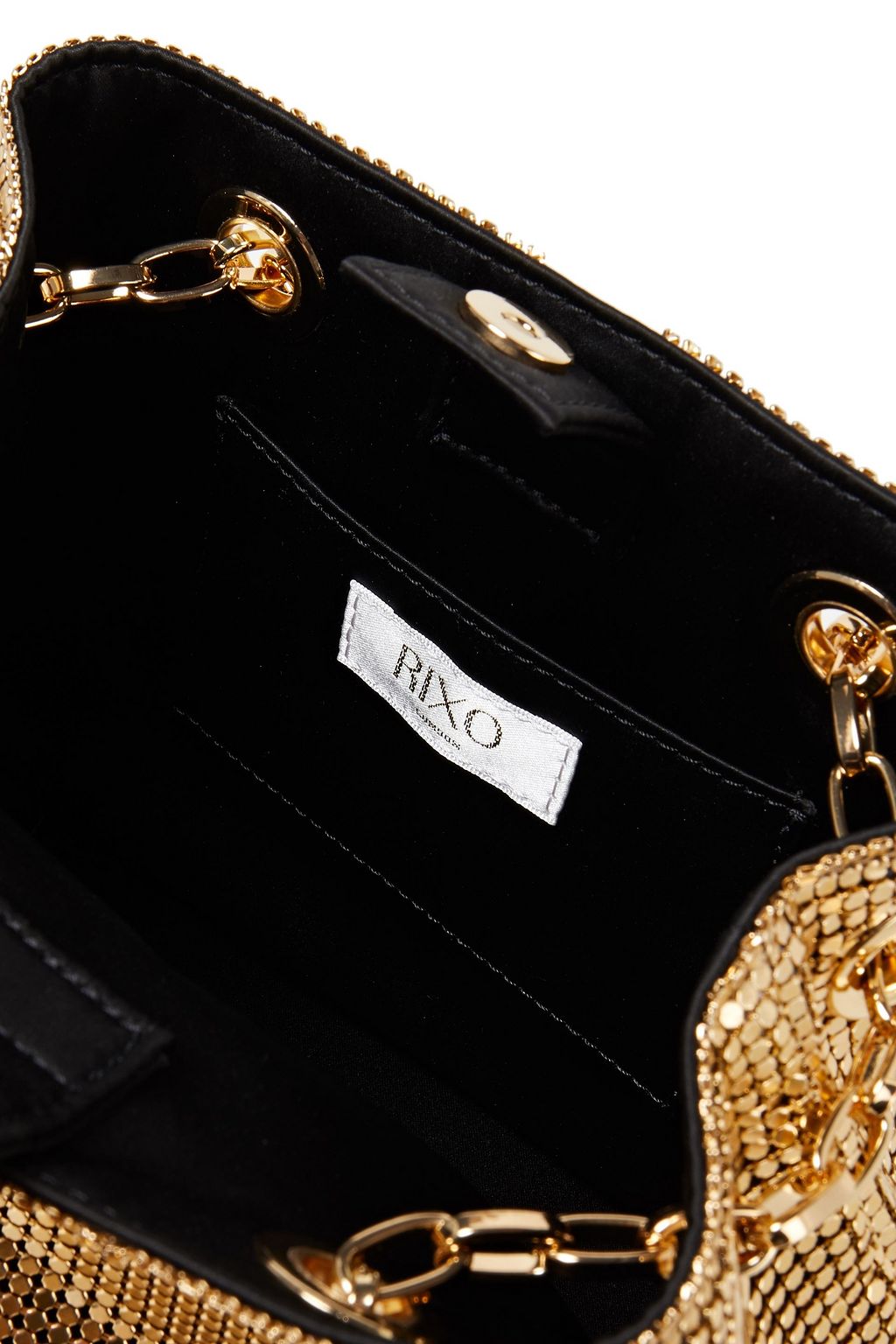 RIXO Olive chainmail shoulder bag