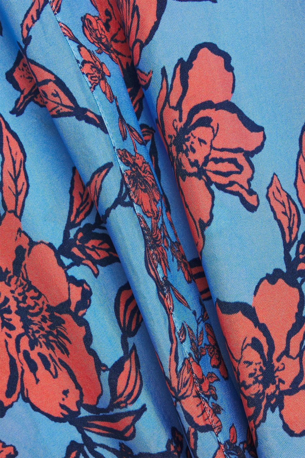 ALICE + OLIVIA Floral-print cupro mini shirt dress