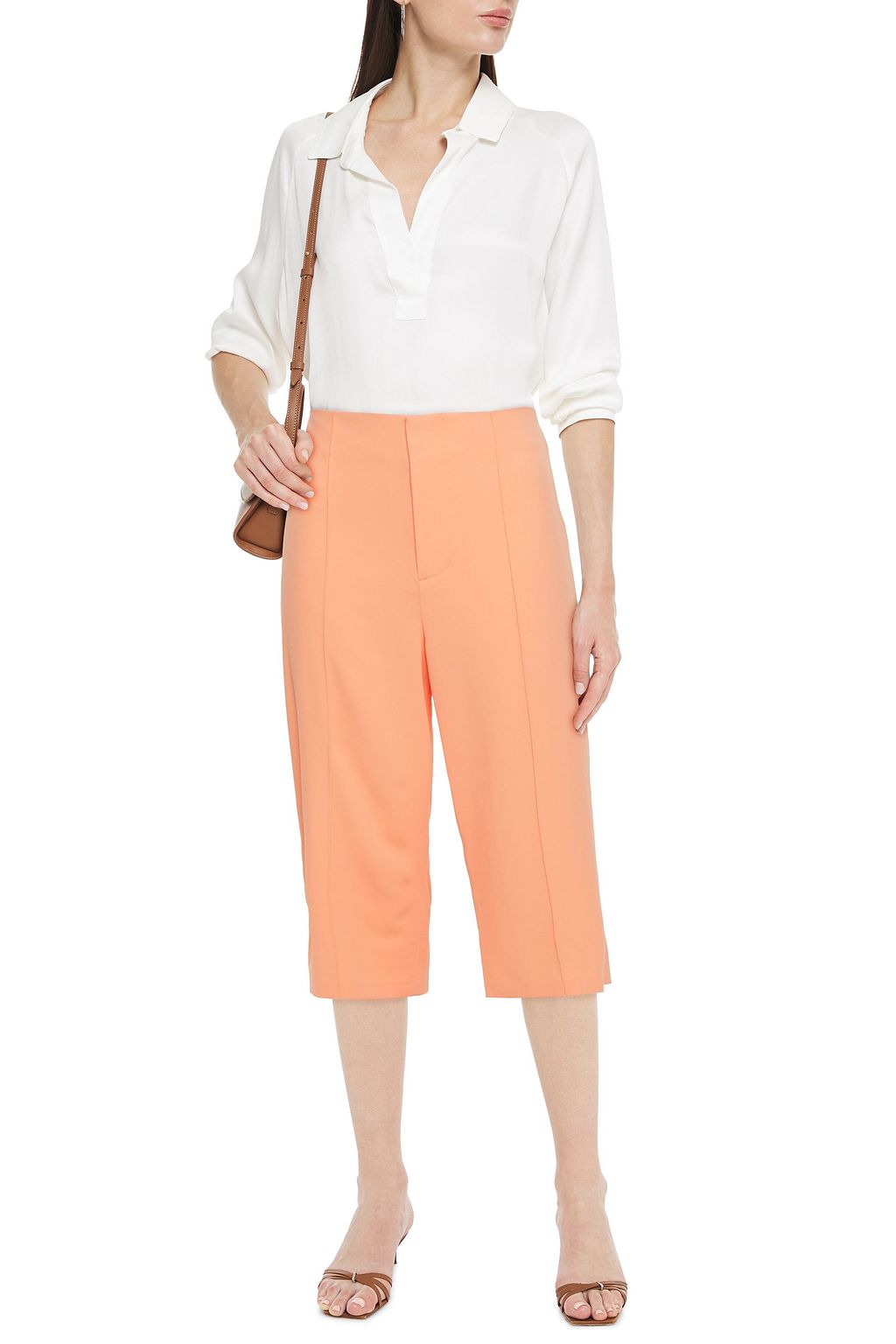 ALICE + OLIVIA Cropped crepe wide-leg pants