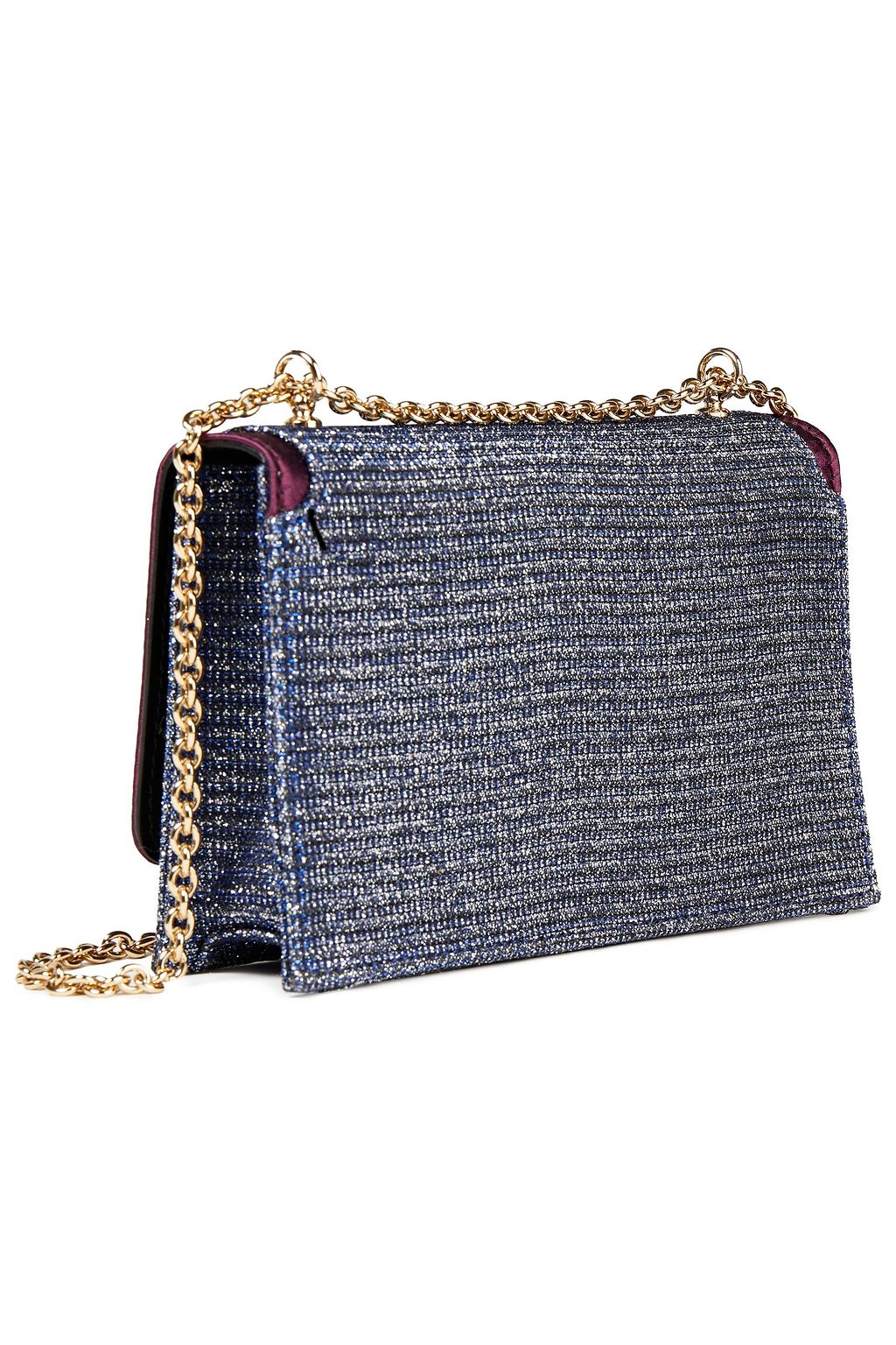 PUCCI Satin-trimmed metallic tweed shoulder bag