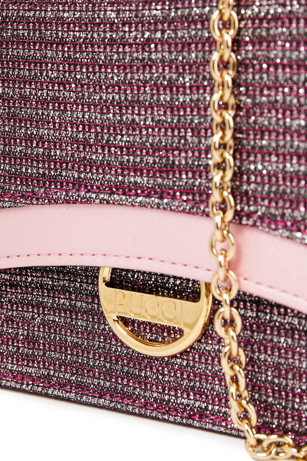 PUCCI Satin-trimmed metallic tweed shoulder bag