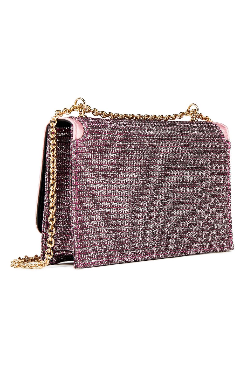 PUCCI Satin-trimmed metallic tweed shoulder bag
