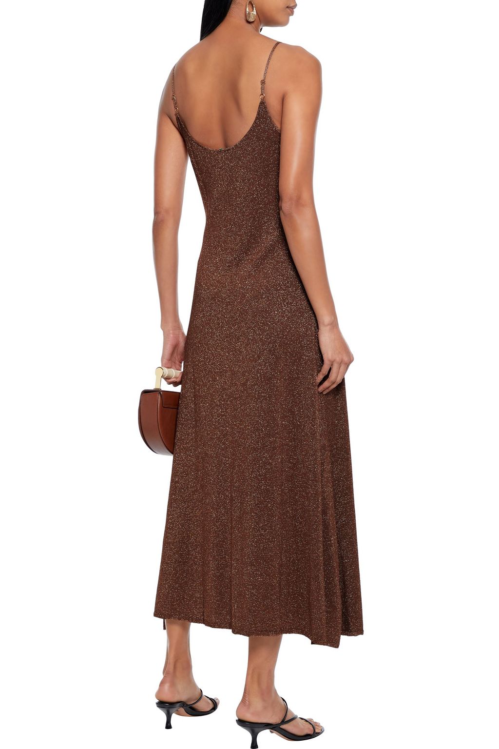 RIXO Scarlett embellished metallic stretch-knit midi dress