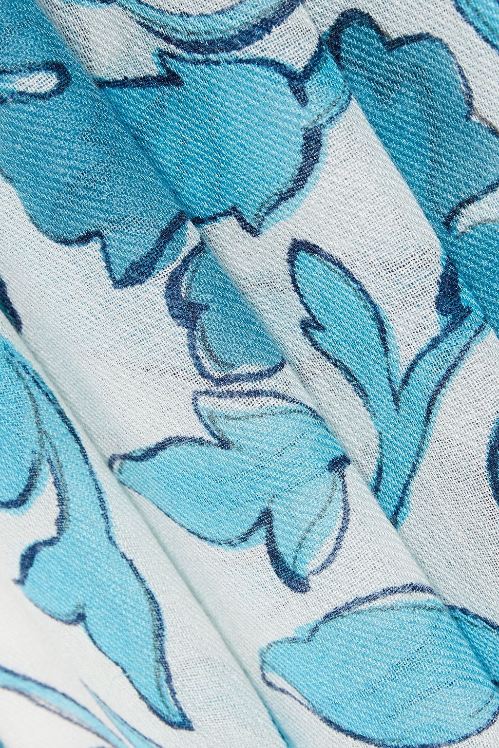 LORO PIANA Printed cashmere and silk-blend twill scarf