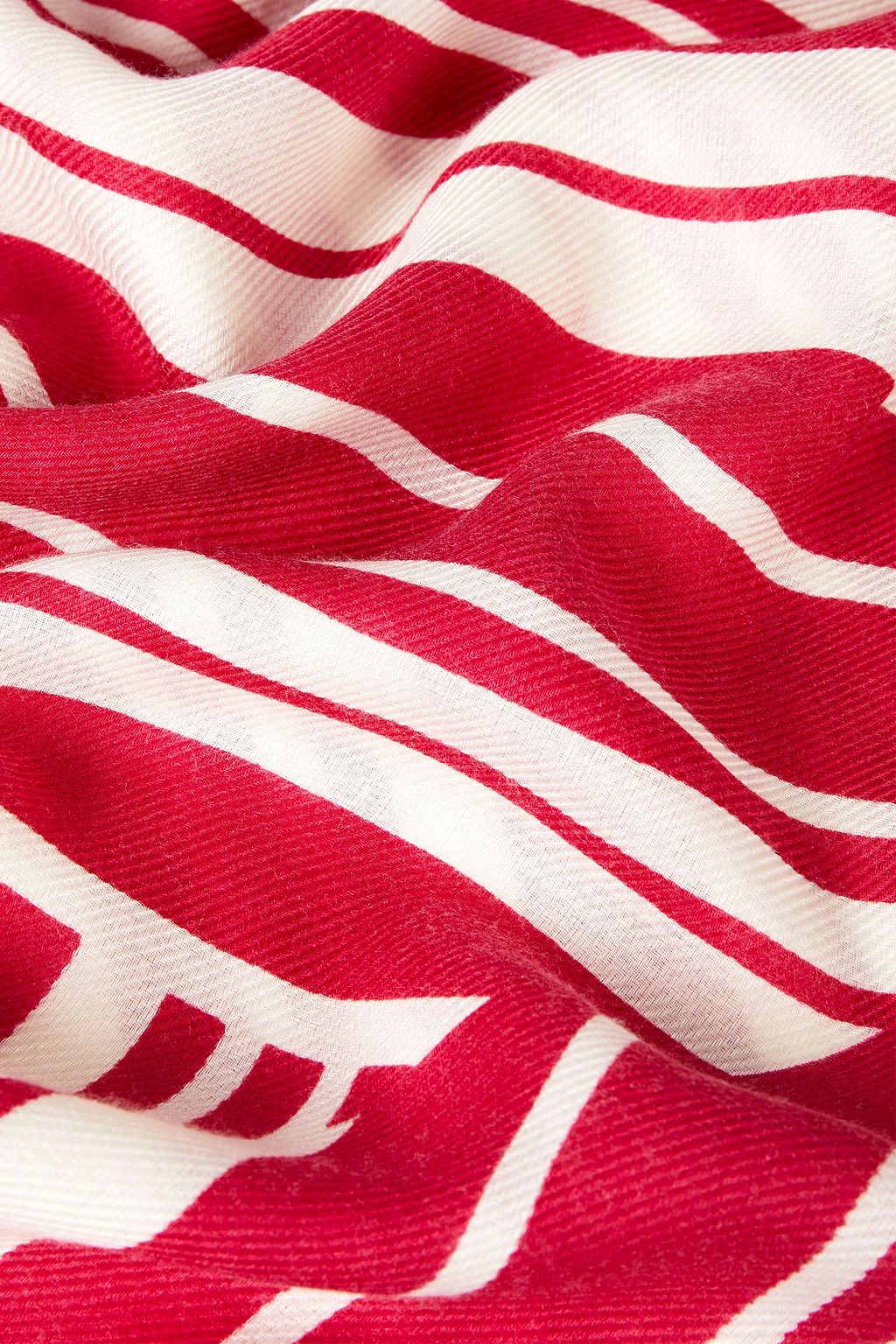 LORO PIANA Striped cashmere and silk-blend scarf