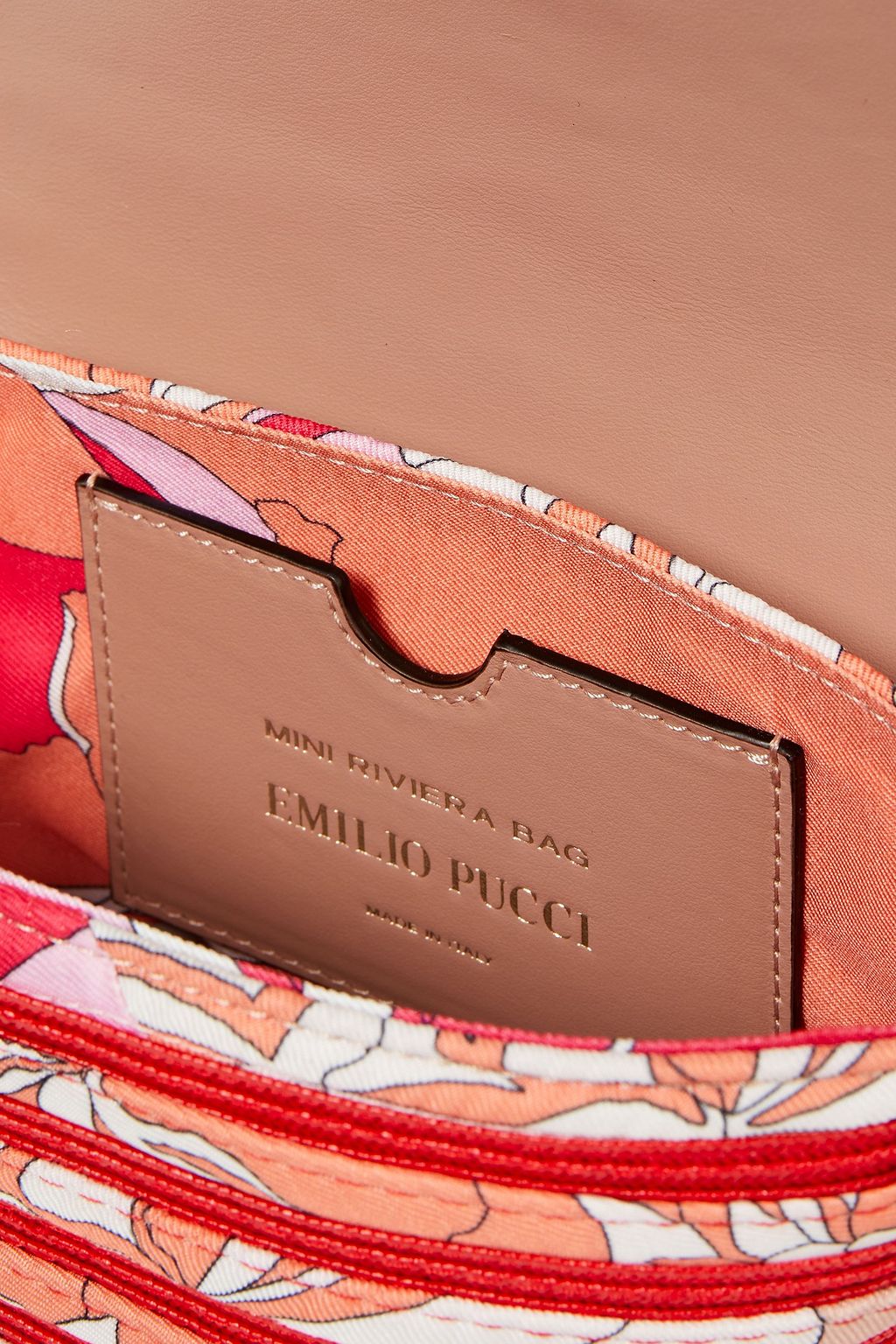 PUCCI Printed twill and straw shoulder bag
