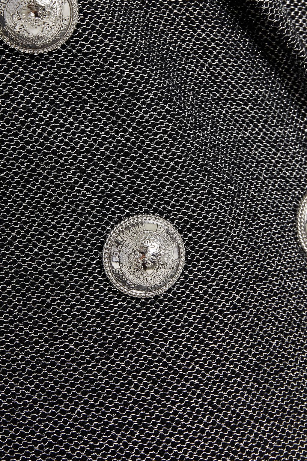 BALMAIN Double-breasted metallic wool-blend blazer