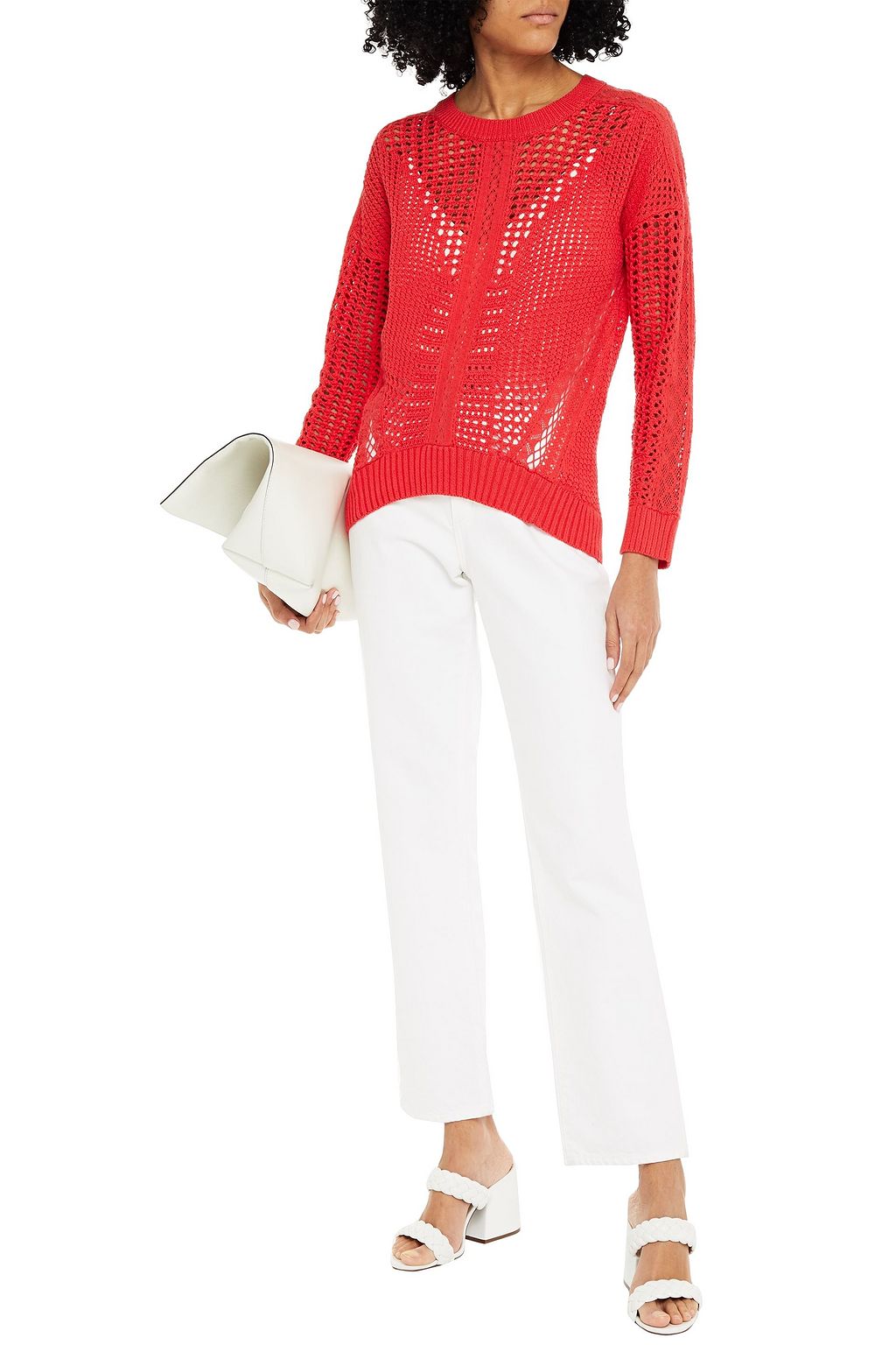 MAJE Crocheted cotton sweater