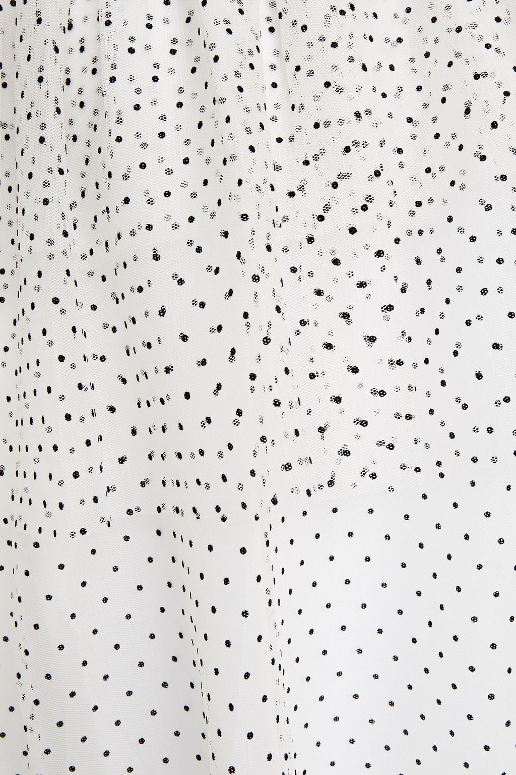 MAJE Off-the-shoulder tiered Swiss-dot tulle top