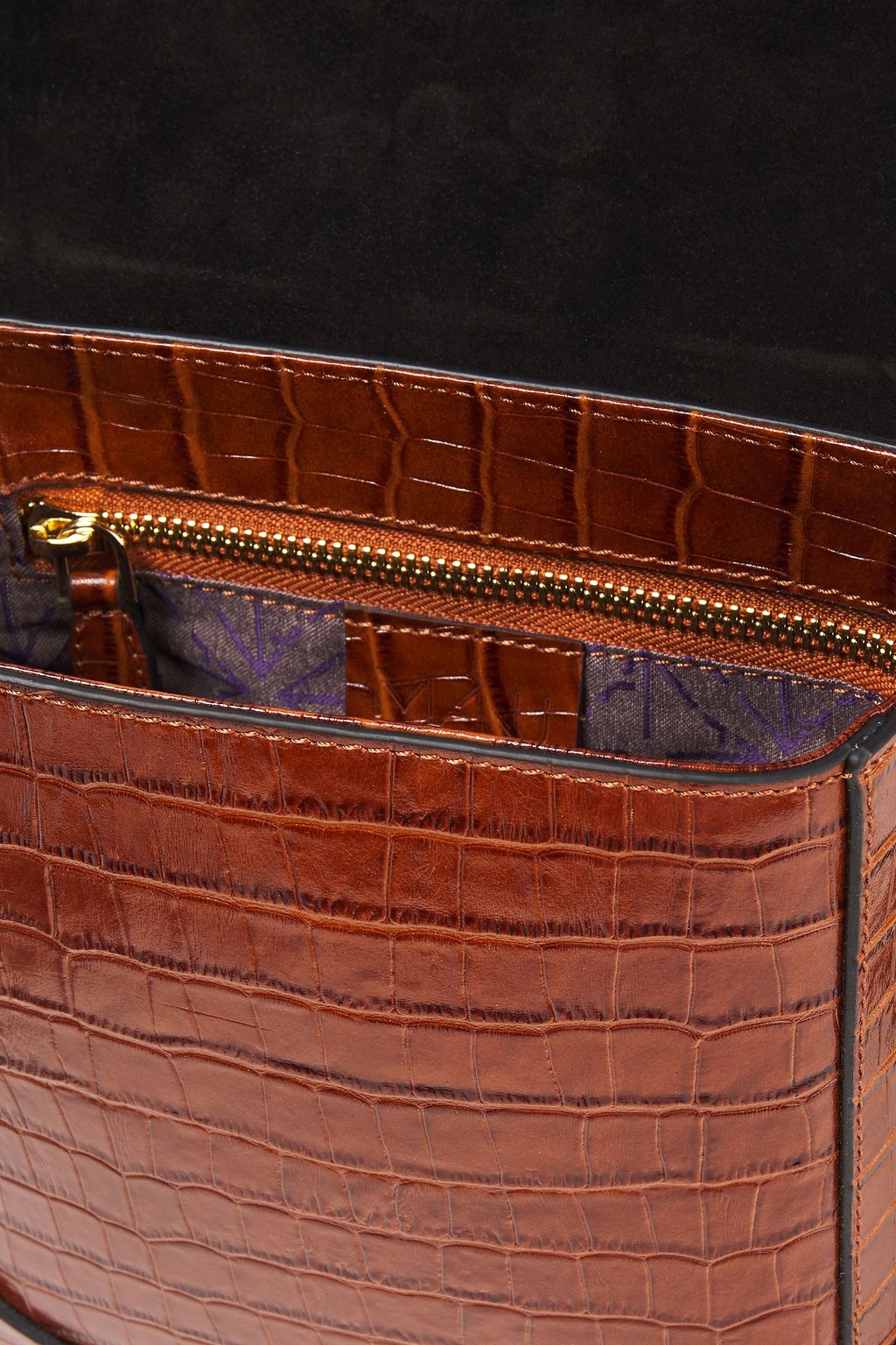MANU ATELIER Pristine mini croc-effect leather camera bag