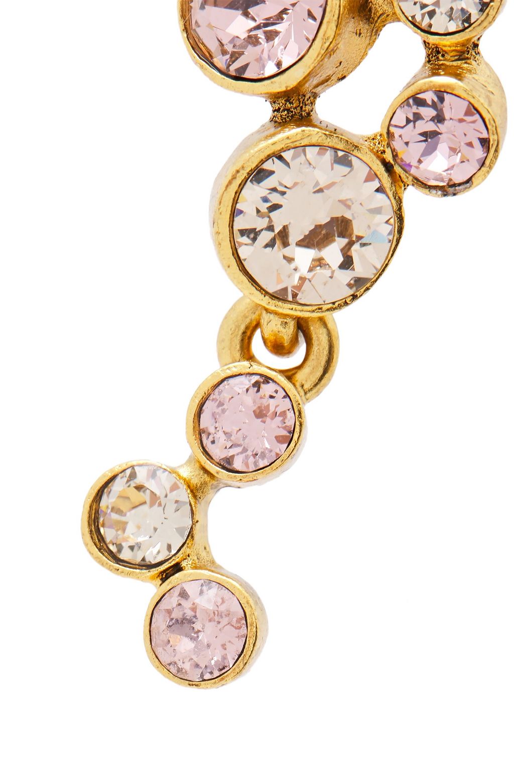 OSCAR DE LA RENTA Silver-tone crystal clip earrings
