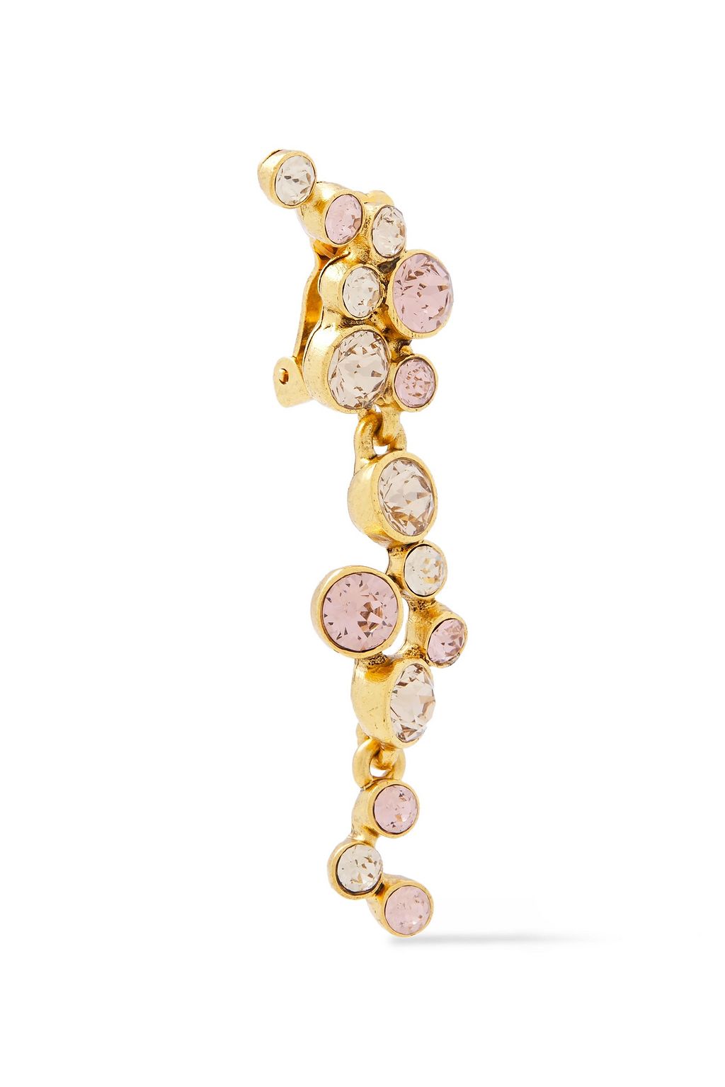 OSCAR DE LA RENTA Silver-tone crystal clip earrings