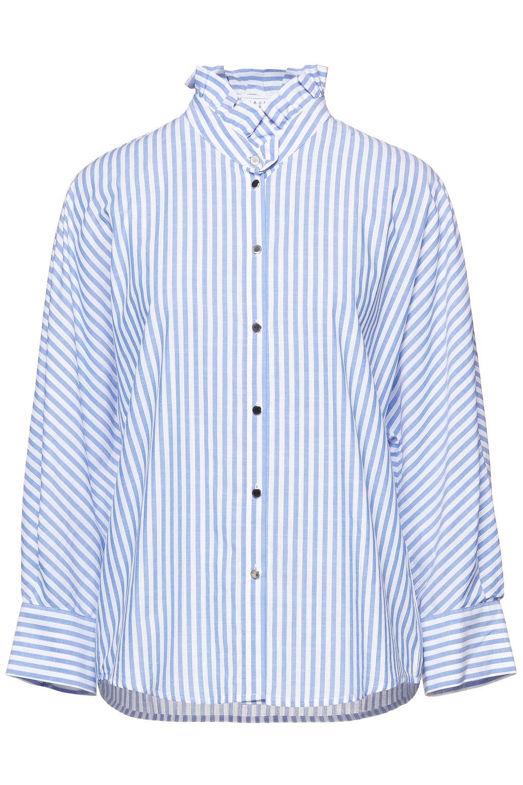 light blue ruffle shirt