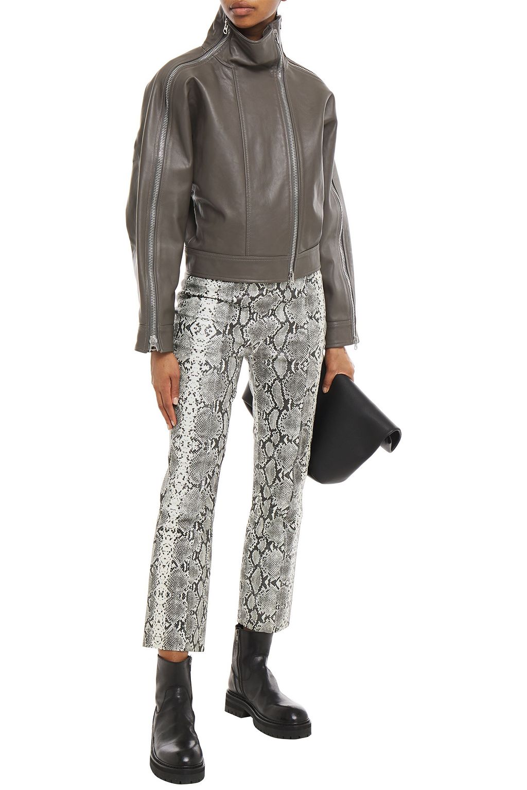 ACNE STUDIOS Zip-detailed leather jacket