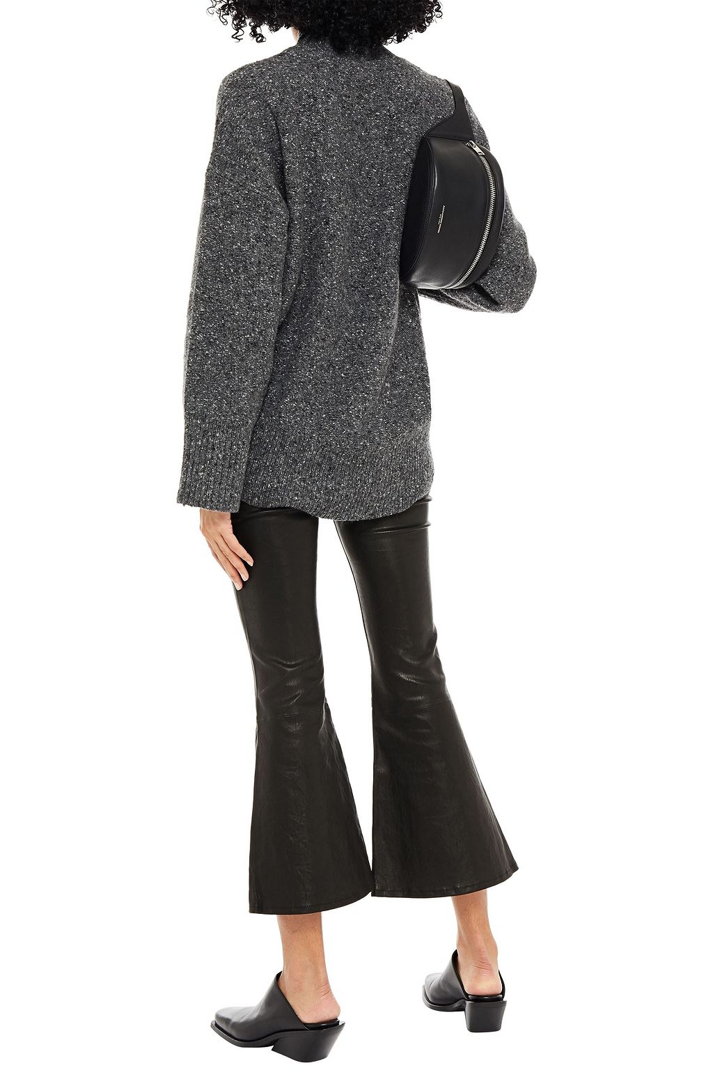 FRAME Marled recycled wool-blend bouclé sweater