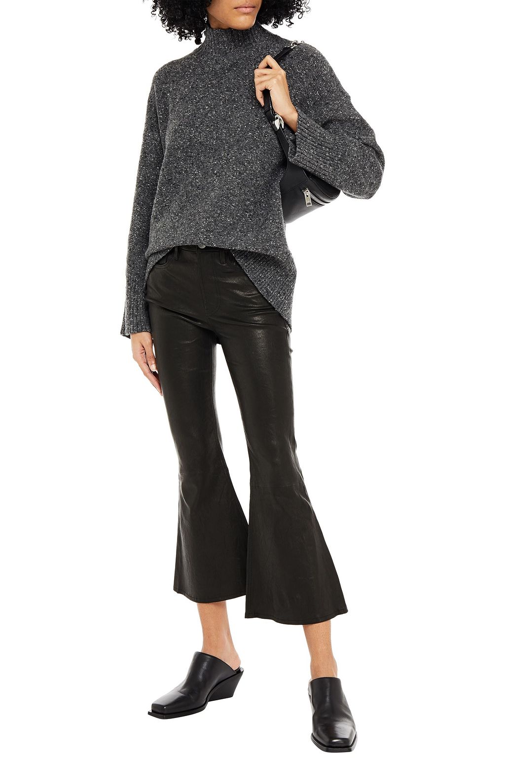 FRAME Marled recycled wool-blend bouclé sweater