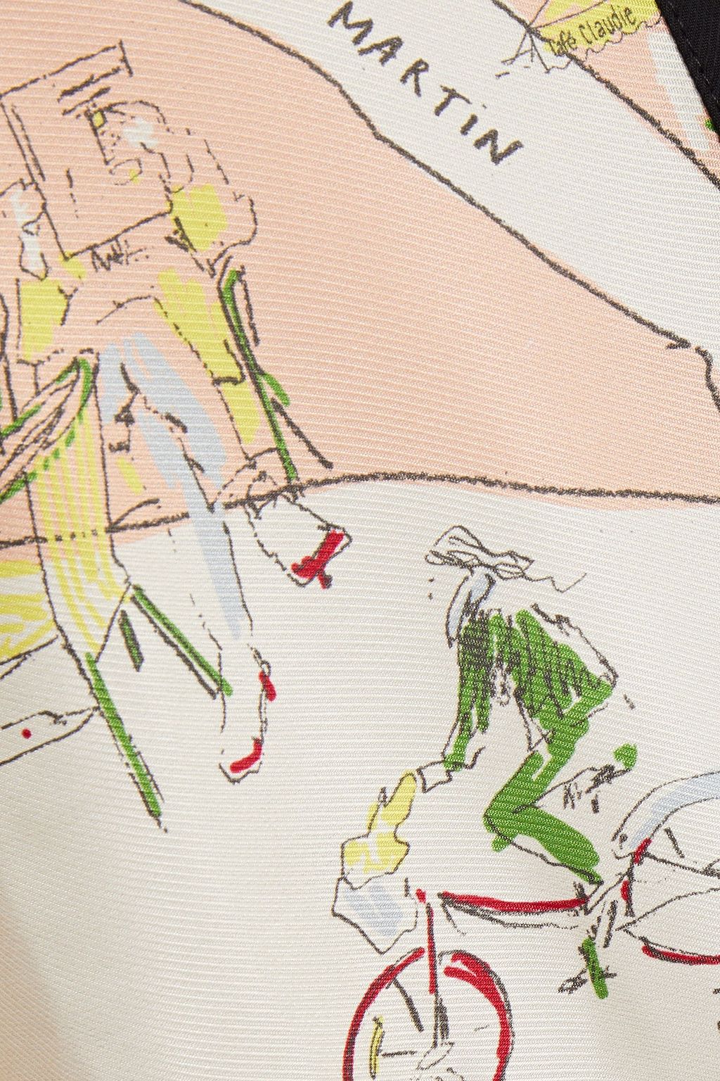 CLAUDIE PIERLOT Paneled printed crepe and twill shirt