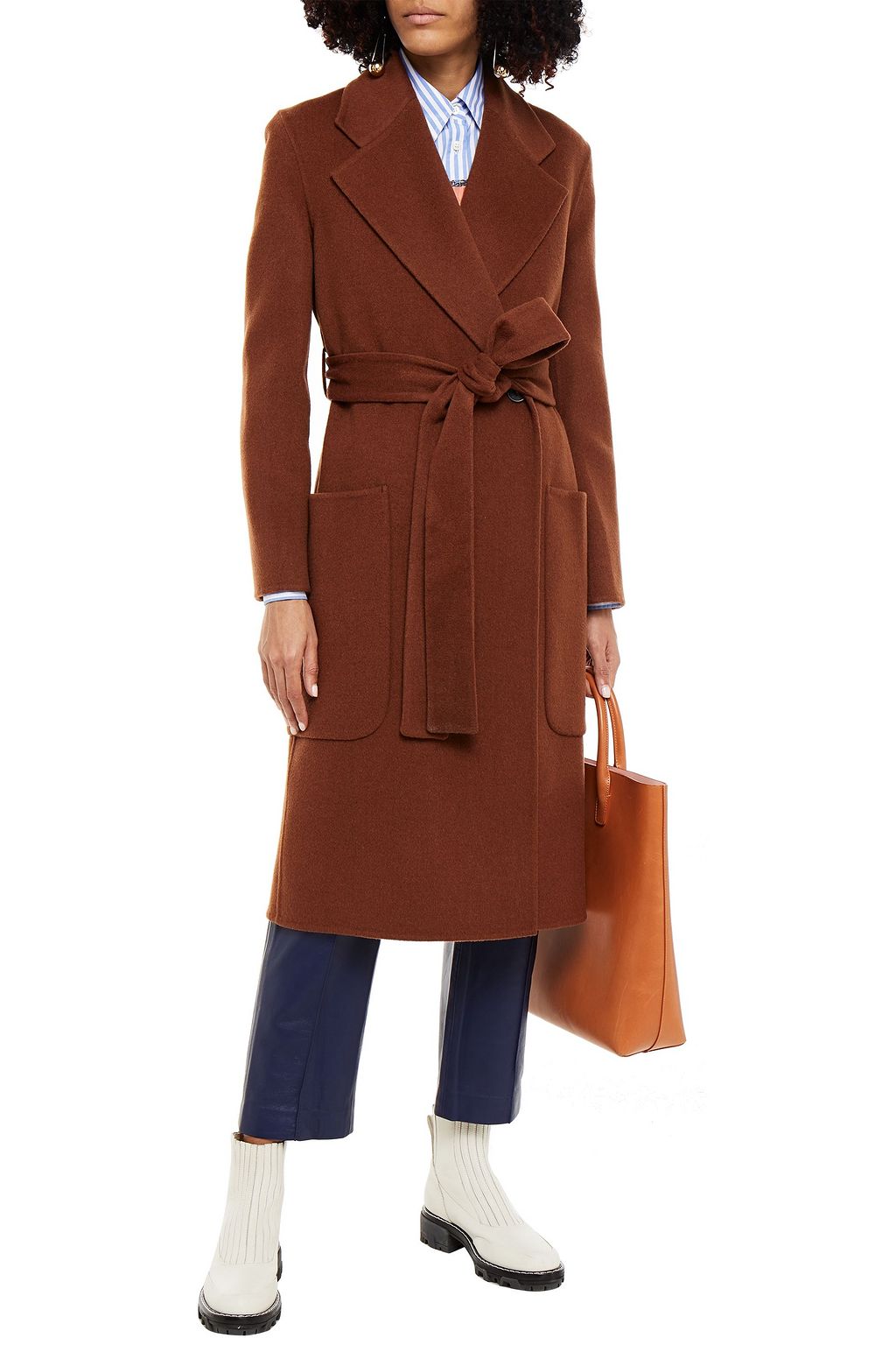 ACNE STUDIOS Belted double-breasted wool-felt coat