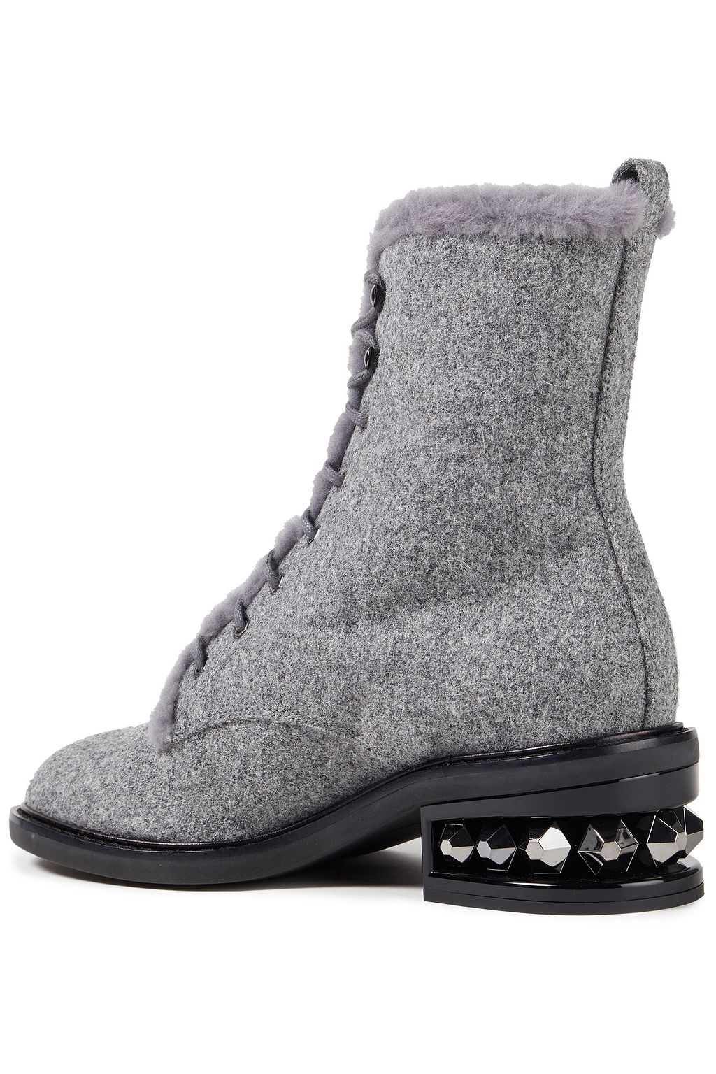 NICHOLAS KIRKWOOD Suzi shearling-lined felt combat boots