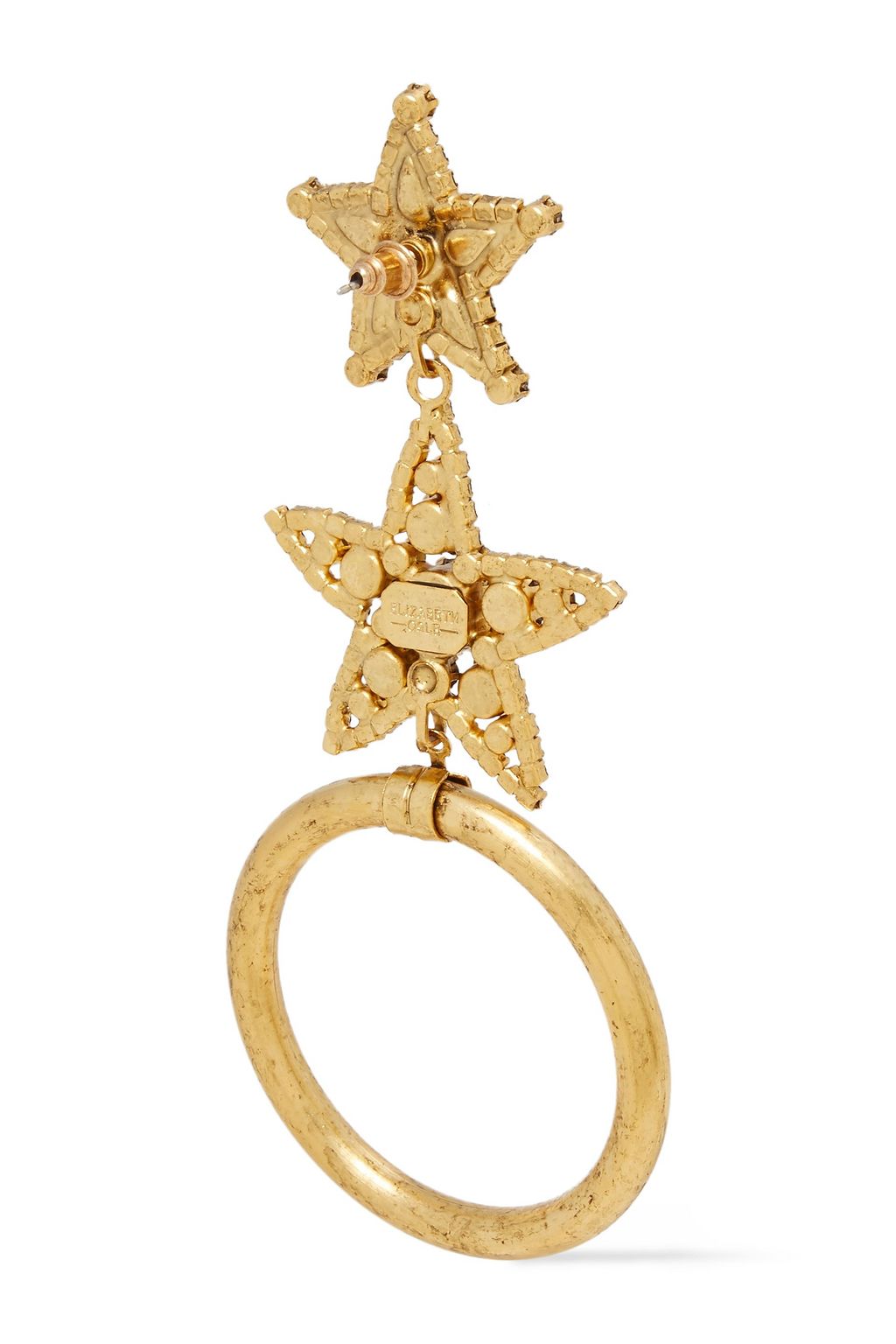 ELIZABETH COLE 24-karat gold-plated Swarovski crystal earrings