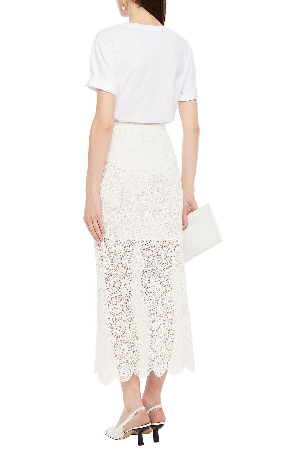 CLAUDIE PIERLOT Crocheted cotton-lace midi skirt
