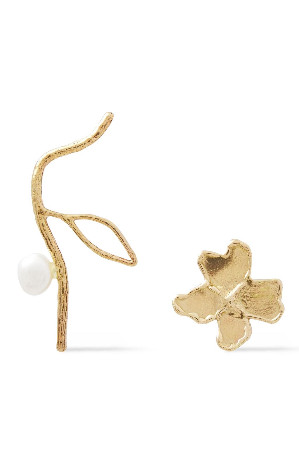 ​ANITA BERISHA Sterling silver and gold-tone freshwater pearl earrings