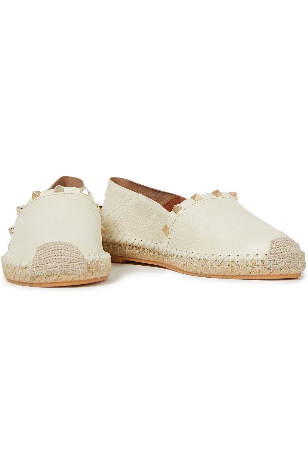 valentino garavani textured leather espadrilles