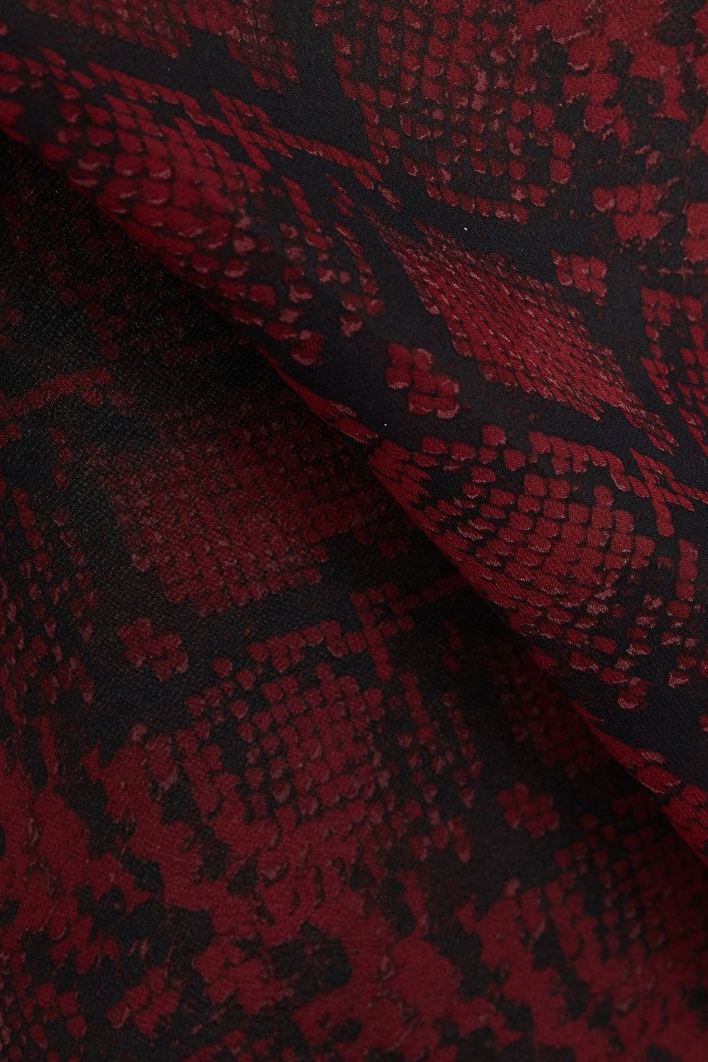 NILI LOTAN Demi ruffle-trimmed snake-print silk-chiffon blouse