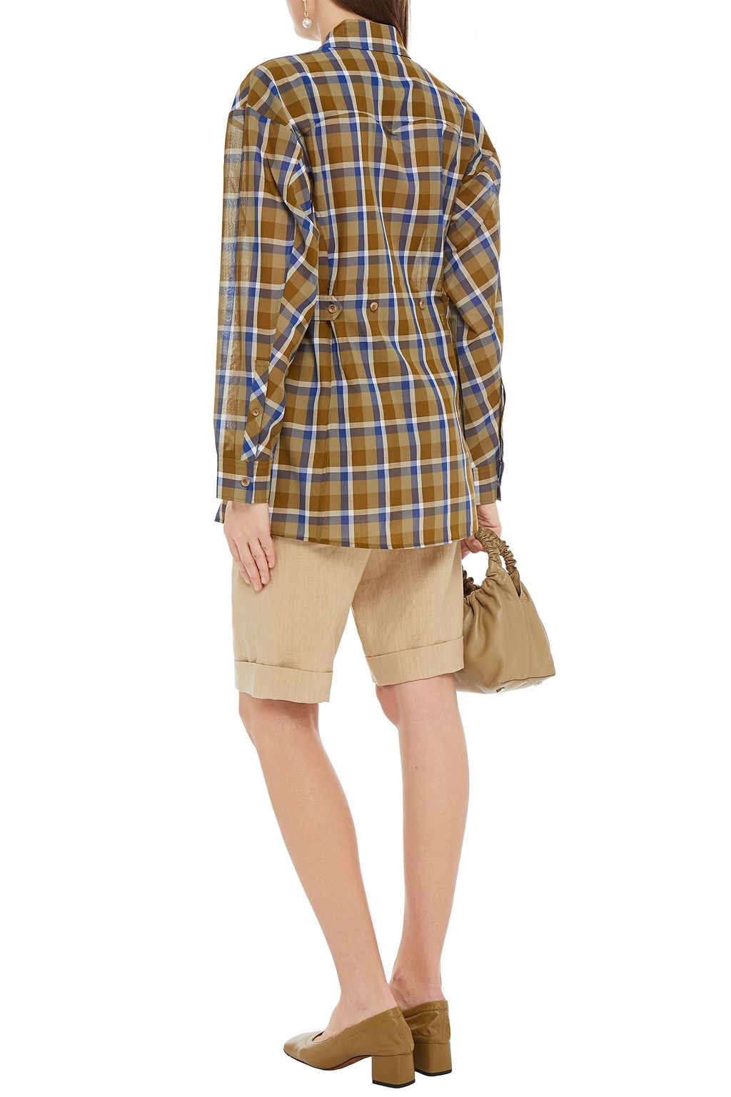 REJINA PYO Rory checked voile shirt