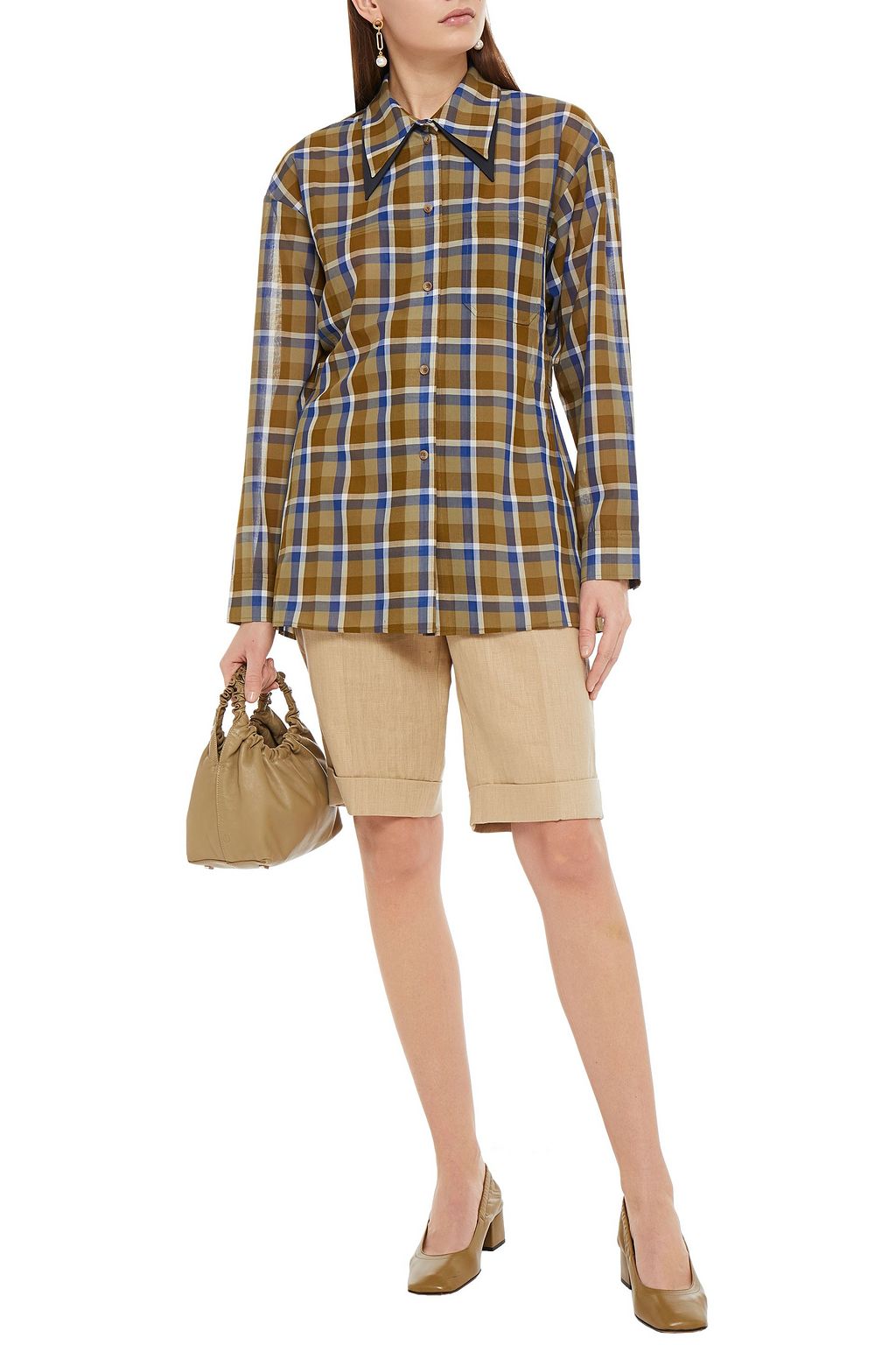 REJINA PYO Rory checked voile shirt