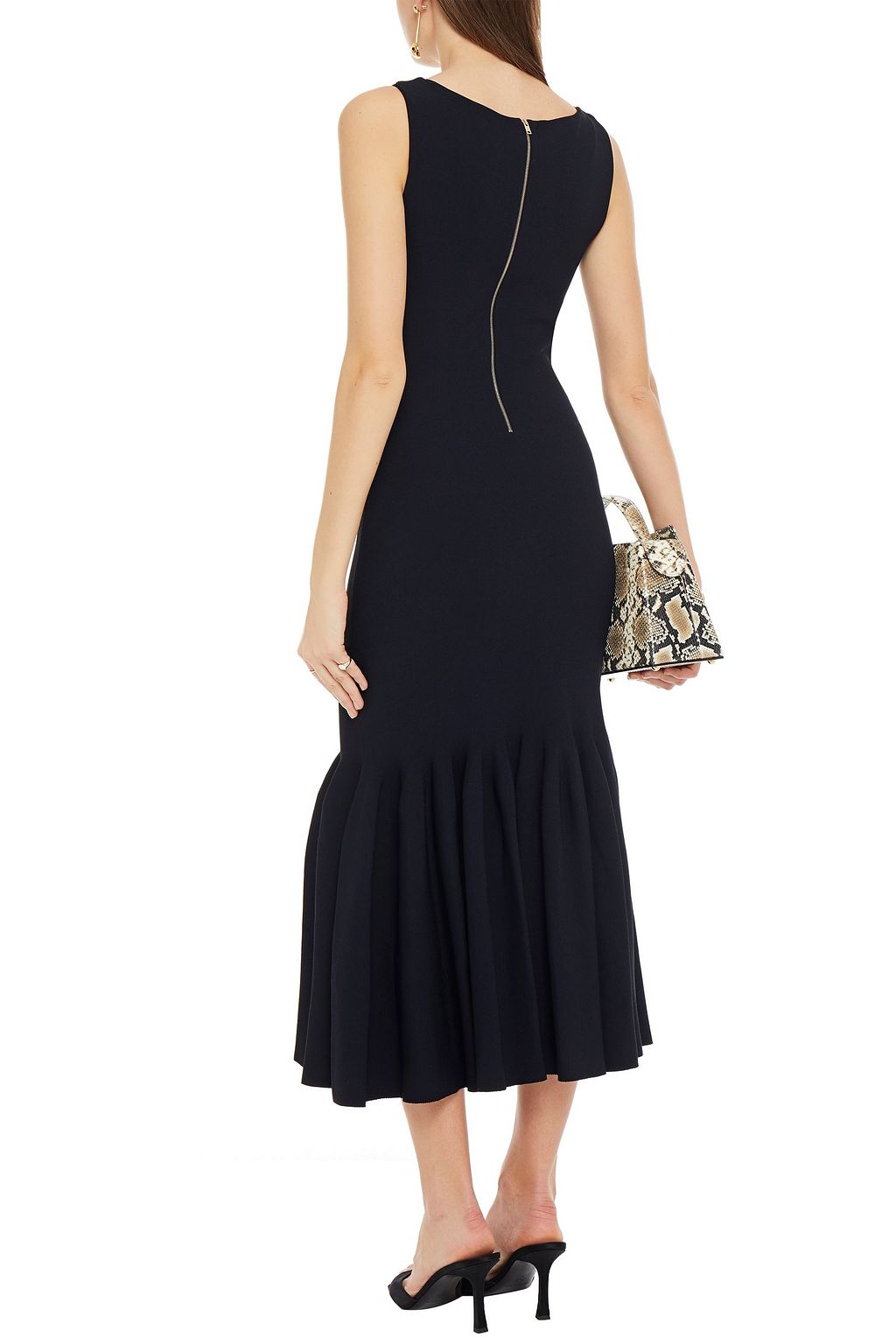 STELLA MCCARTNEY Fluted stretchknit midi dress Sale up to 70 off