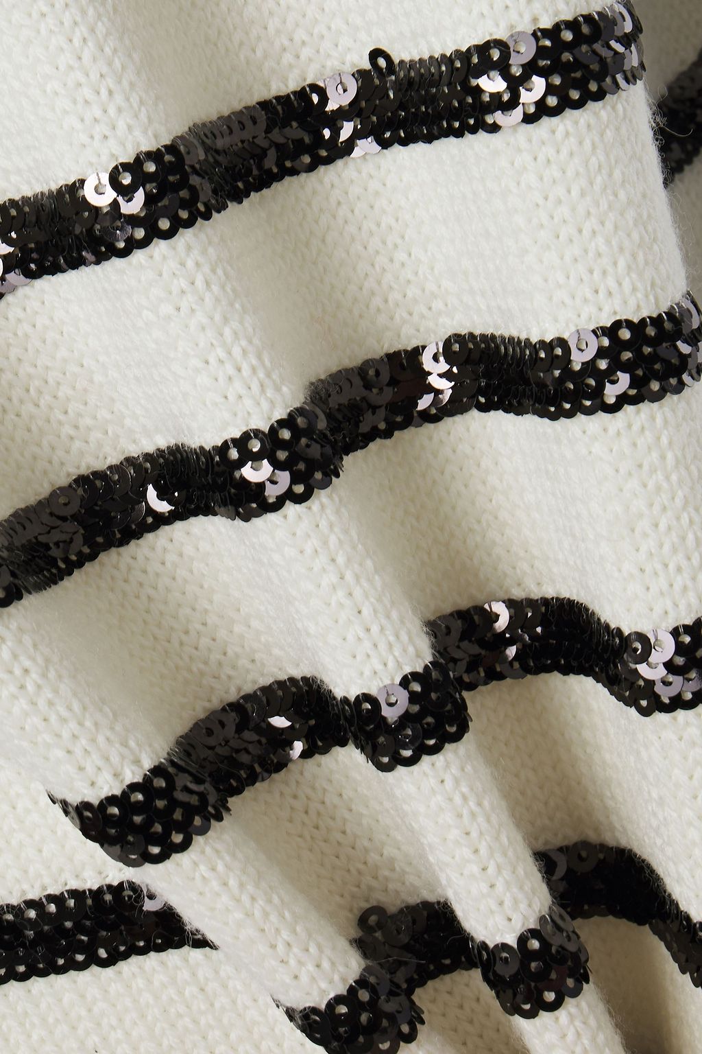 MAJE Sequin-embellished striped knitted sweater