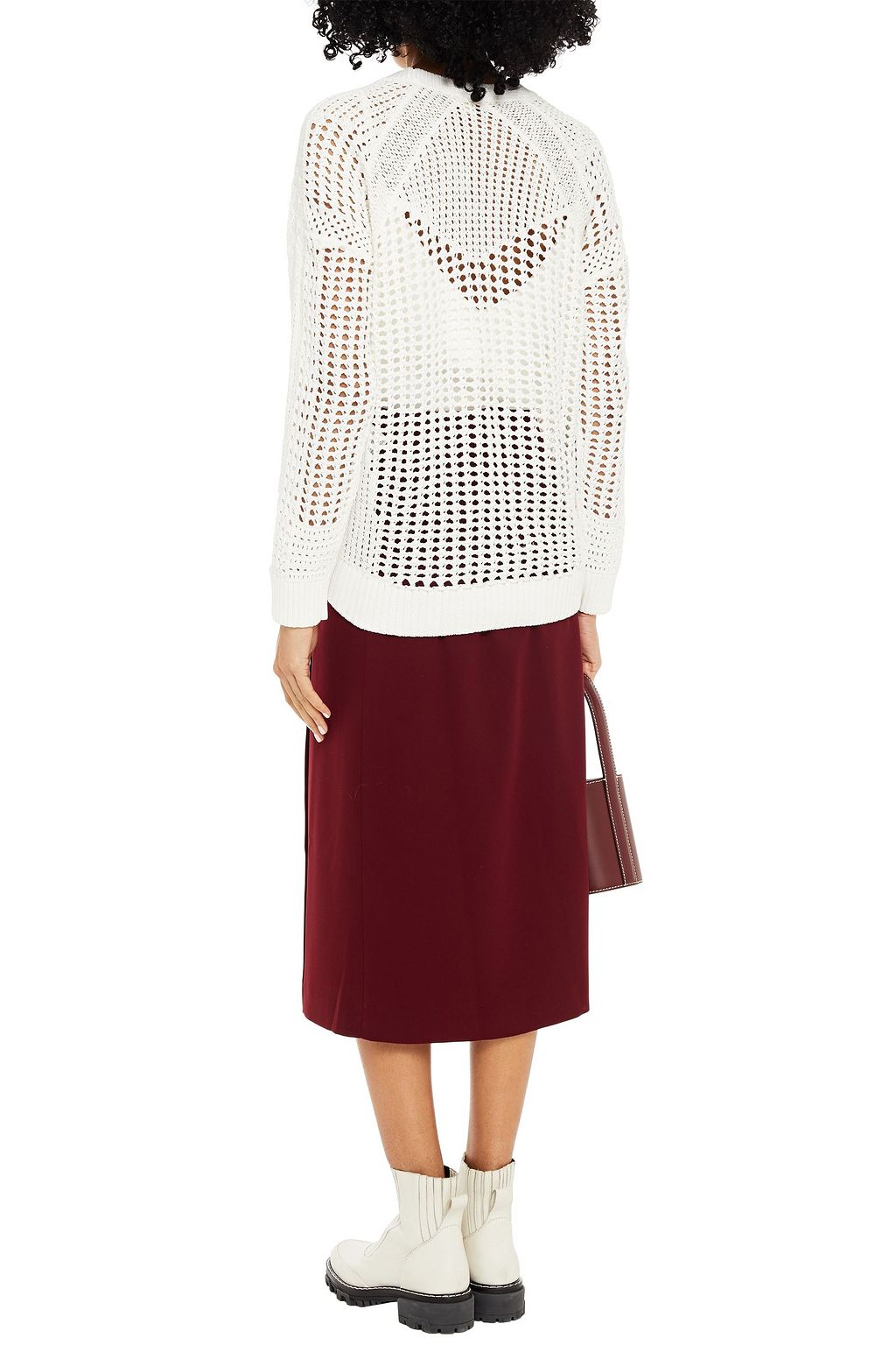 MAJE Crocheted cotton sweater