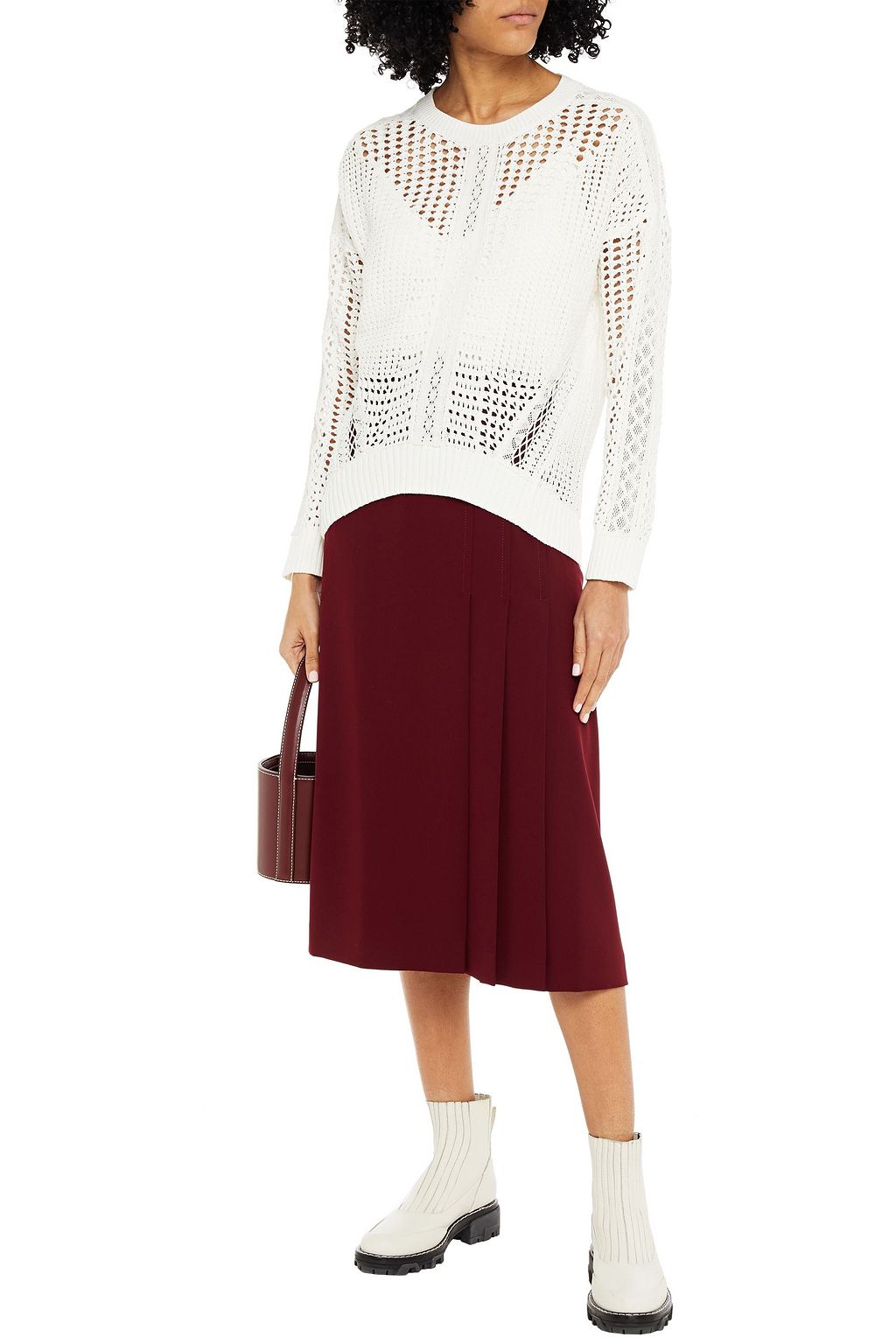 MAJE Crocheted cotton sweater