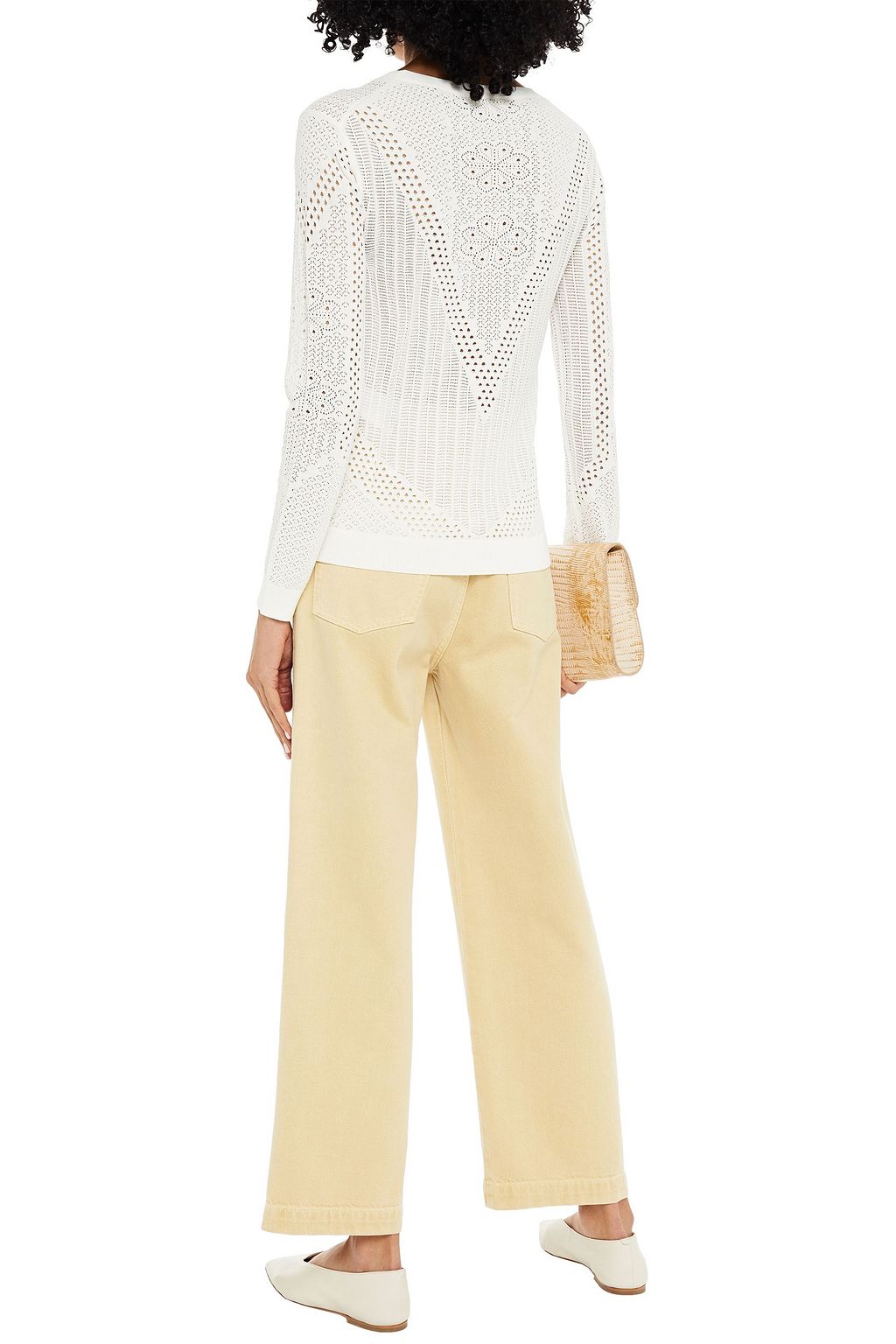 MAJE Pointelle-knit sweater