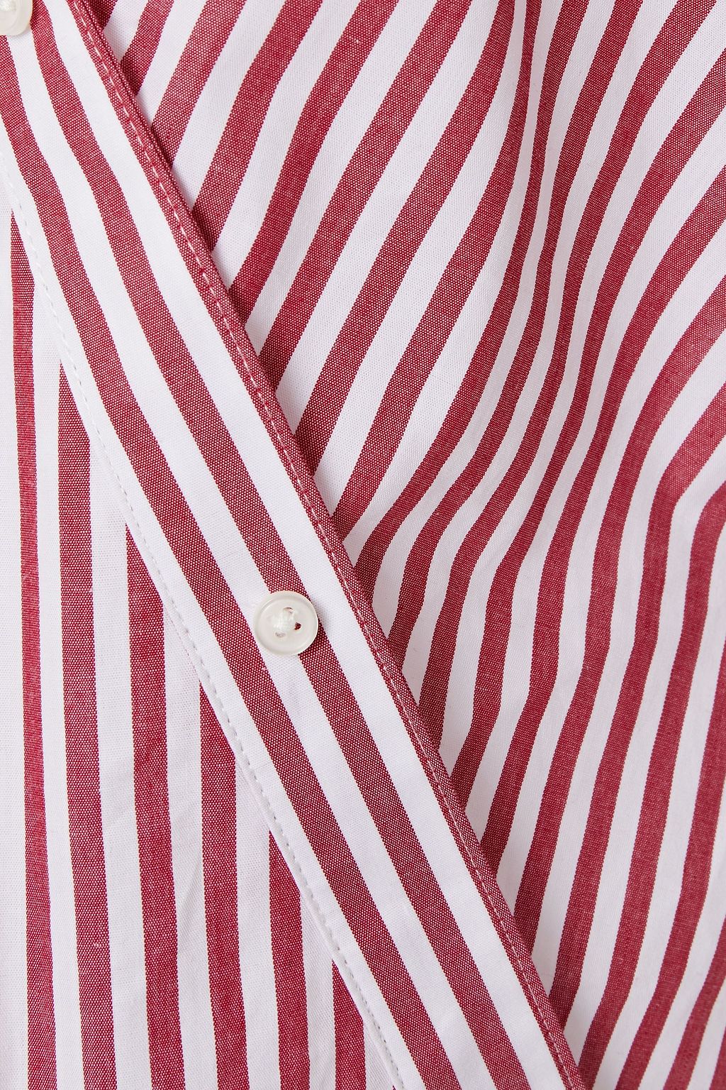 MAJE Layered striped cotton-poplin and jersey top
