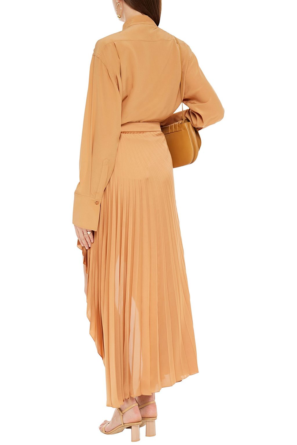 STELLA MCCARTNEY Asymmetric pleated satin skirt