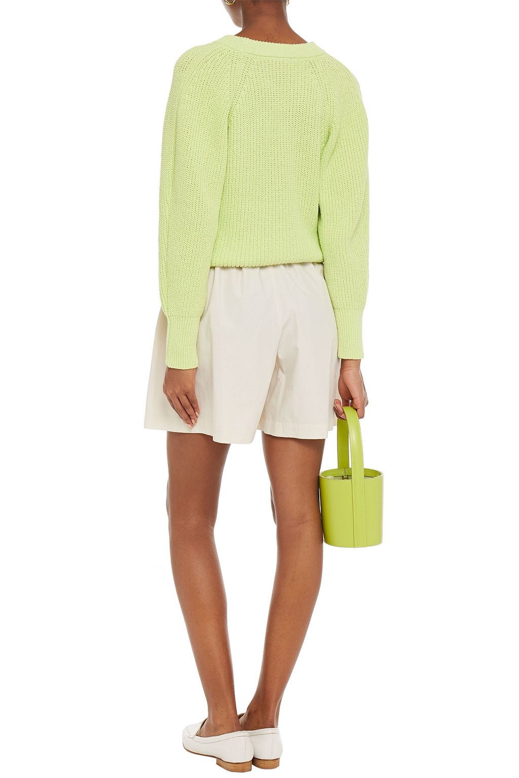 CLAUDIE PIERLOT Pleated cotton-poplin shorts