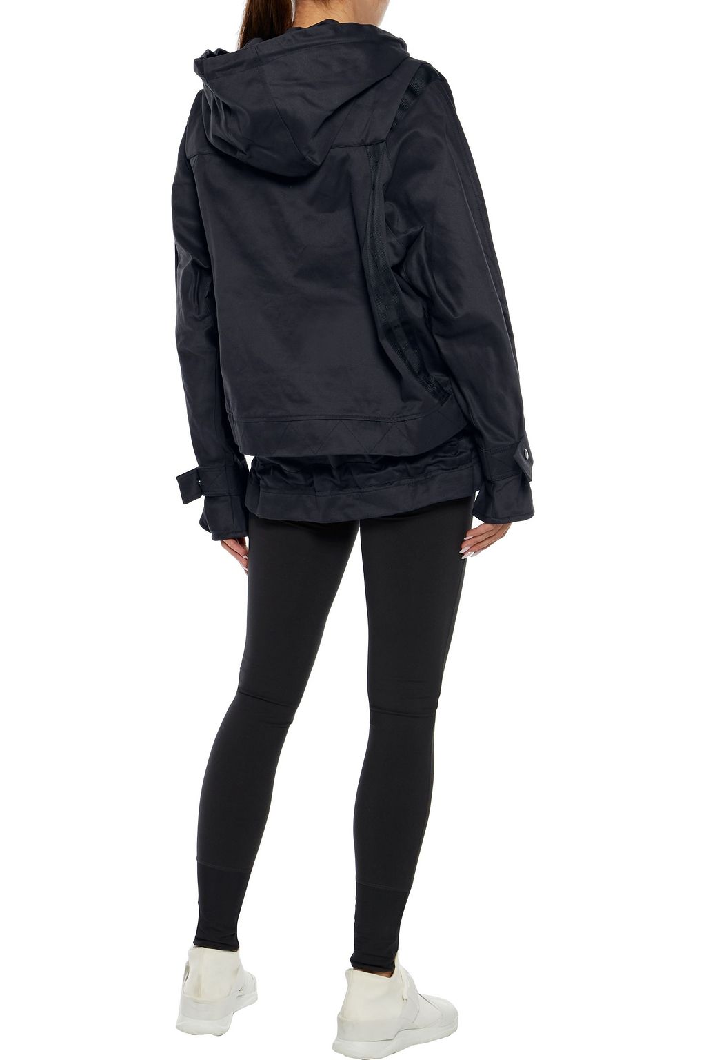 REEBOK X VICTORIA BECKHAM Grosgrain-trimmed cotton-twill hooded jacket
