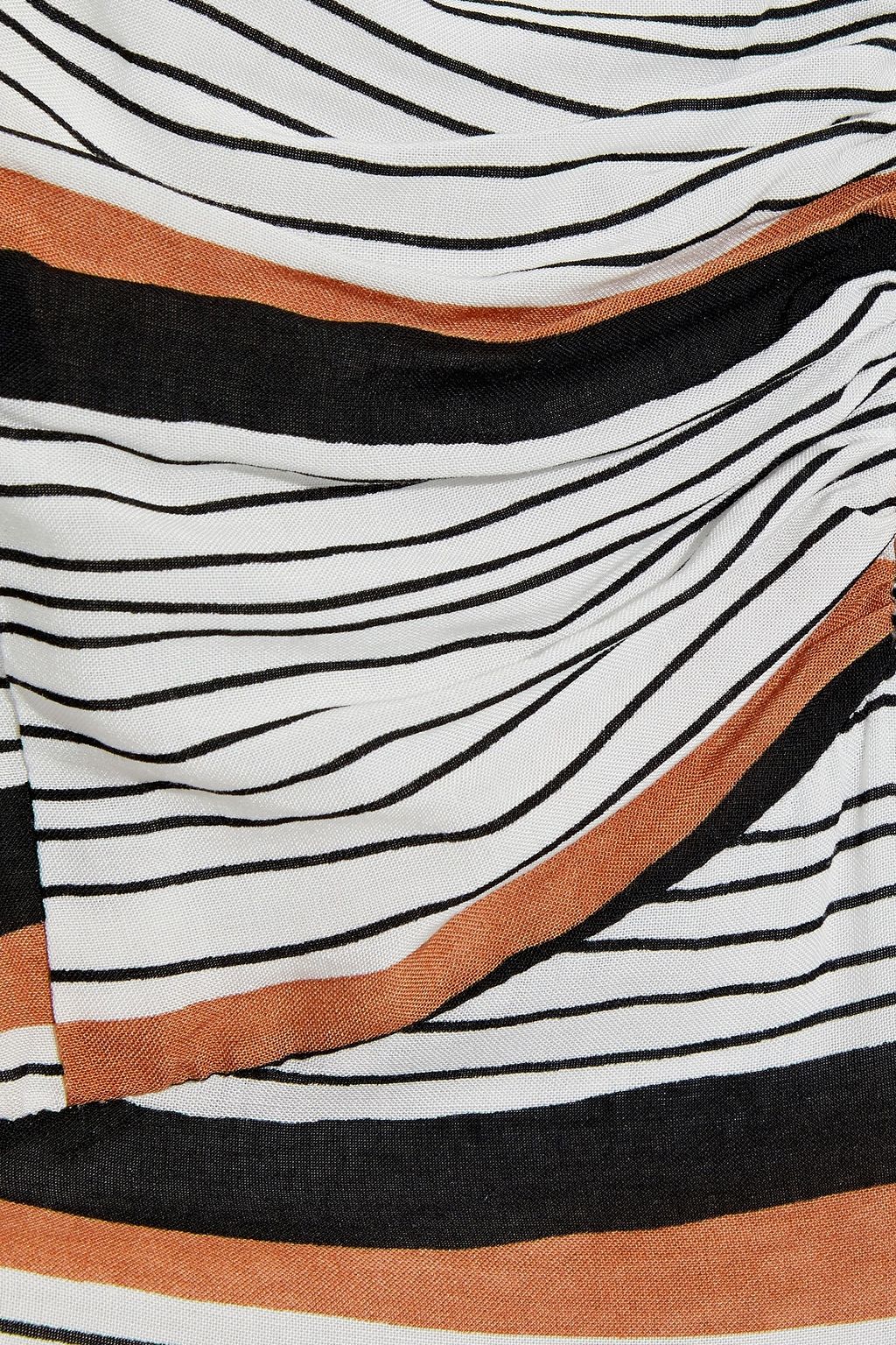 VIX PAULA HERMANNY Ava Cami ruched striped voile maxi dress