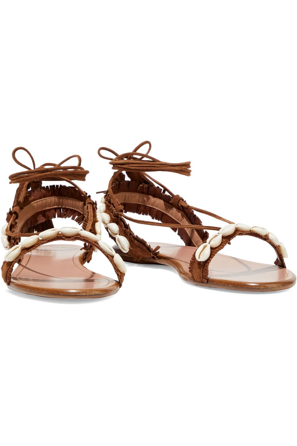 AQUAZZURA Honolulu suede and shell sandals